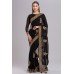 BLACK CHIFFON EMBROIDERED WEDDING SARI